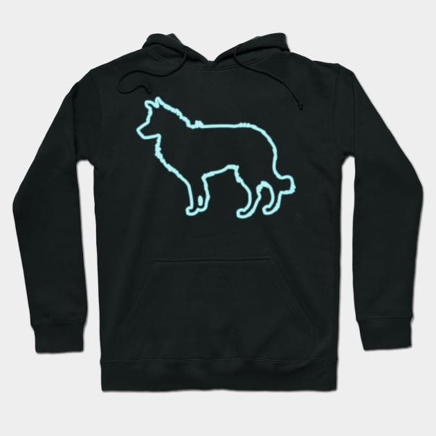 80s Retro Neon Sign Border Collie - Neon - Hoodie | TeePublic